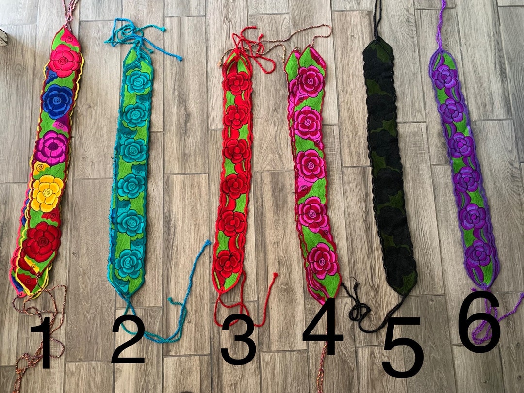Mexican Embroidered Belt Mexican Traditional Belt Colorful Mexican Belt