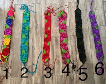 Mexican Embroidered Belt - Mexican Traditional Belt -  Colorful Mexican Belt - Folkloric Mexican Belt - Colorful Embroidered Belt.