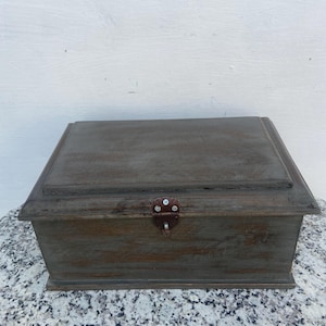 Handmade Grey Finish Jewelry Wooden Box Gift Boxes  Large Memory Box For Decorative Boxes With Wooden Storage Box Home Decor