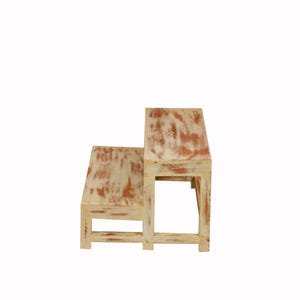 Taburete de madera de 20 cm / Ayuda para el baño y la cocina de niños pequeños / Escalera de dos peldaños de nogal / Escaleras de baño para niños / Reposapiés portátil