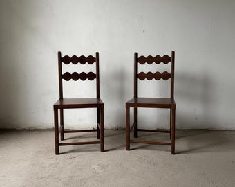 Handcrafted Scalloped  Design | Modern Dining Chairs | Chairs for Dining Room | Reclaimed Wooden Chairs | Chairs for Dining Table