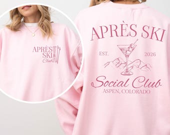 Apres Ski Sweatshirt: Retro Ski Sweater Mountain Getaway Girls Trip Crewneck