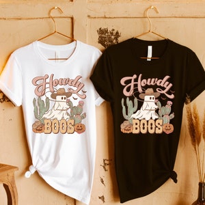 his boo her boo howdy boos boohaw halloween shirt boo howdy boohaw tshirt howdy ghouls boohaw ghost lets go ghouls western halloween shirt