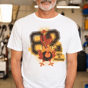 Touchdowns Turkey Shirt, Friends Thanksgiving Football Shirt, Fall Football Shirt, Game Day T-Shirt, Football Season, Men Thanksgiving Tee