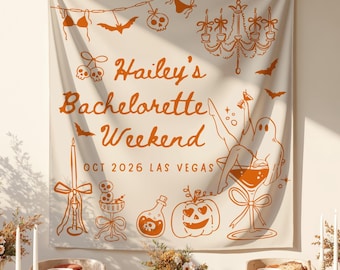 Halloween Bachelorette Party Backdrop: Custom Witchy Bridal Shower Decor