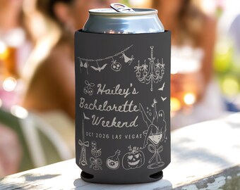 Halloween Bachelorette Can Cooler: Spooky Bridal Party Favors