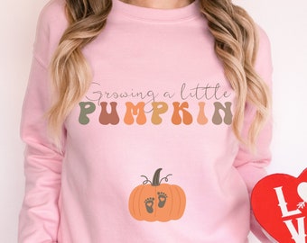 Wachsen ein kleiner Kürbis Sweatshirt, Herbst Mutterschaft Ankündigung Shirt