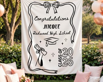 Class of 2026 Graduation Backdrop: Custom Grad Party Banner