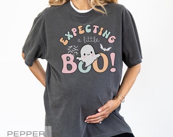 Halloween Pregnancy Shirt; Expecting a Little Boo