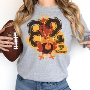 Moletom Touchdowns Turkey, Camiseta engraçada de futebol americano para o Dia de Ação de Graças