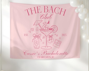 Custom Bachelorette Party Banner, Beach Bachelorette Backdrop, The Bach Club Party Decor, Bachelorette Weekend Tapestry, Bridal Shower Sign