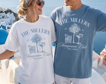 Personalized Honeymoon Club Shirt: Comfort Colors Couples Vacation T-shirts