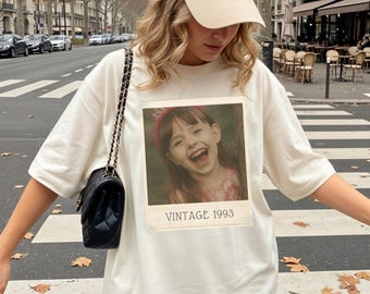 Custom Vintage Photo Year Shirt – Comfort Colors Retro Birthday Tee