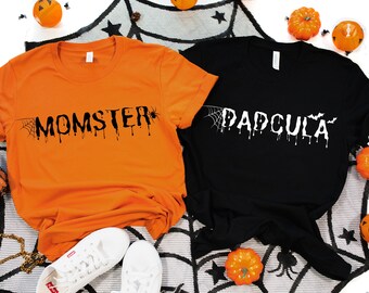 Conjunto de camisetas Dadcula Momster para o Halloween | Fantasia combinando para toda a família
