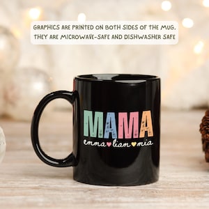 Custom Mama Mug With Kids Names, Personalized Mom Mug with Names, Mother's Day Gift 2025, Mommy Coffee Mug, Custom Mug Gift For Mom Birthday image 4
