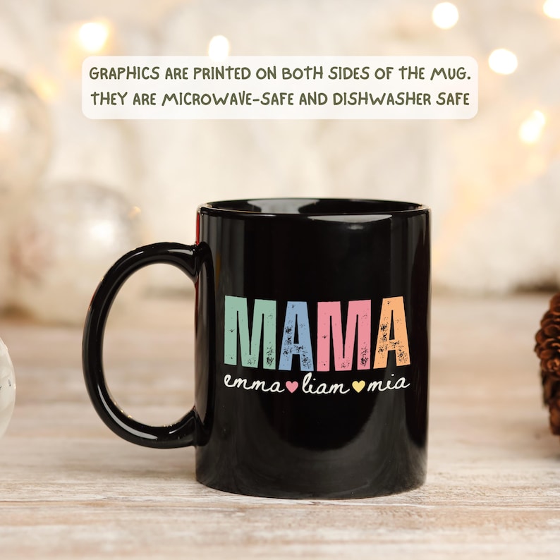 Custom Mama Mug With Kids Names, Personalized Mom Mug with Names, Mother's Day Gift 2025, Mommy Coffee Mug, Custom Mug Gift For Mom Birthday image 4