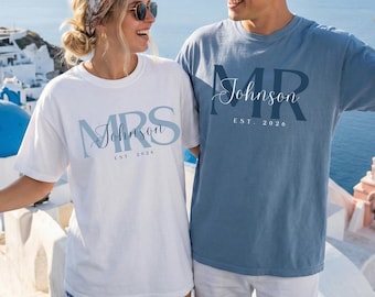 Matching Mr & Mrs Shirts – Comfort Colors® Just Married Couple Shirts