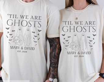 Camiseta personalizada de Halloween para parejas, regalo de aniversario de boda terrorífico