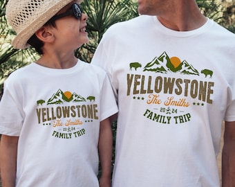 Personalized Yellowstone Family Trip Shirt: Matching Vacation Tee