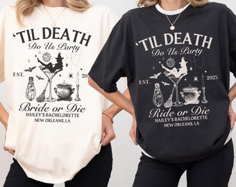 Maglietta "Witky Bachelorette", maglietta "Goth Bride or Die", colori comodi