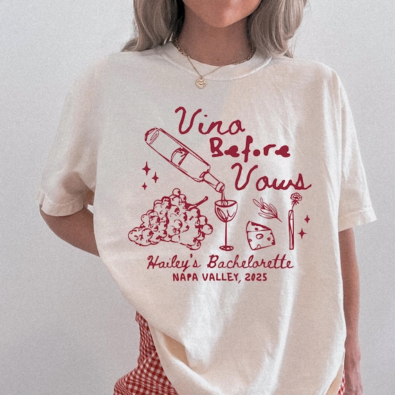 Vino Before Vows Bachelorette Shirt, Comfort Colors Winery Tee