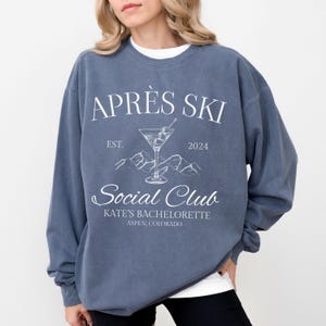 Apres Ski Bachelorette Sweatshirts Comfort Colors Custom Winter Bachelorette Sweater Personalized Ski Vacation Sweatshirt Mountain Bach Gift