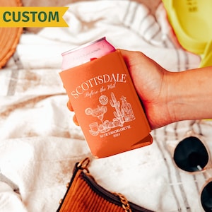 Scottsdale Bachelorette Can Cooler Scottsdale Before The Veil Custom Desert Girls Trip Cactus Bachelorette Party Favors Desert Bridal Party