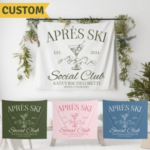 Decoración de despedida de soltera para après ski Decoraciones personalizadas para fiestas de après ski Banner de despedida de soltera de invierno Letrero personalizado para despedida de soltera en campamento de montaña