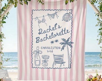 Custom Coastal Bachelorette Banner: Beach Bach Tapestry, Toast on the Coast Party Decor