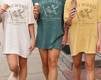 Magliette Western Bachelorette Comfort Colors® Maglietta Last Rodeo Bridal Party Magliette personalizzate Nashville Bachelorette Maglietta Country Bachelorette