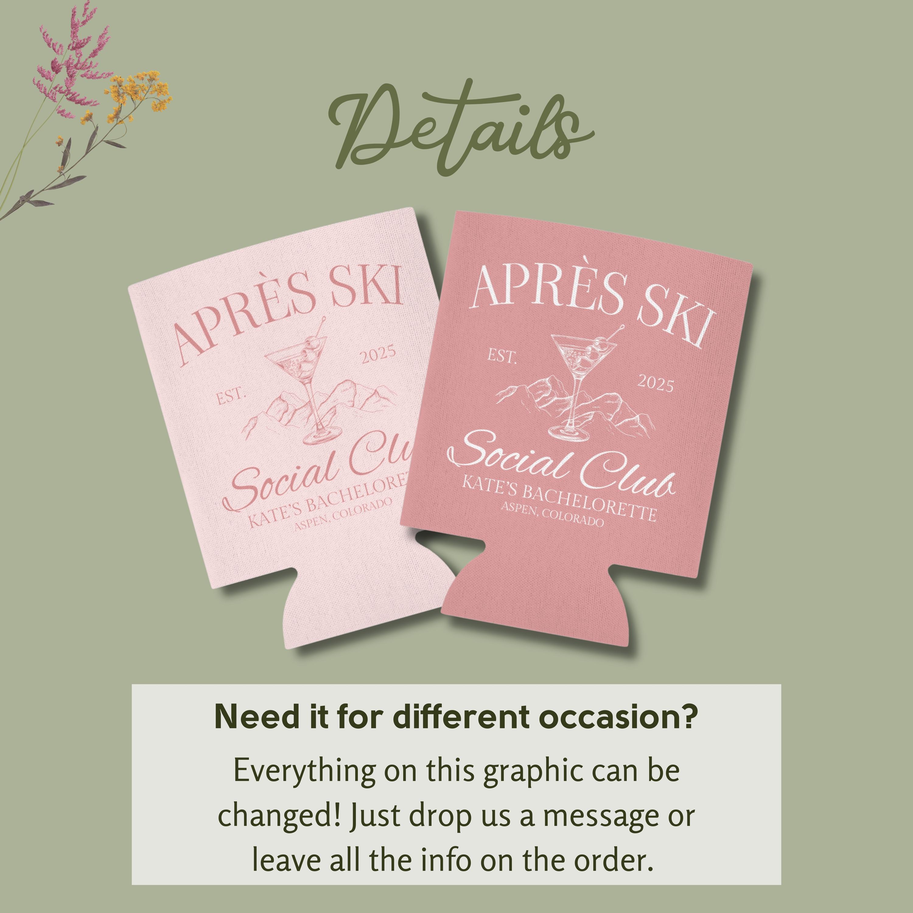 Après Ski Bachelorette Can Cooler Custom Winter Bachelorette Party ...
