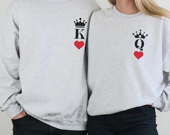 King Queen Sudaderas San Valentin Sudadera De Rey Y Reina De