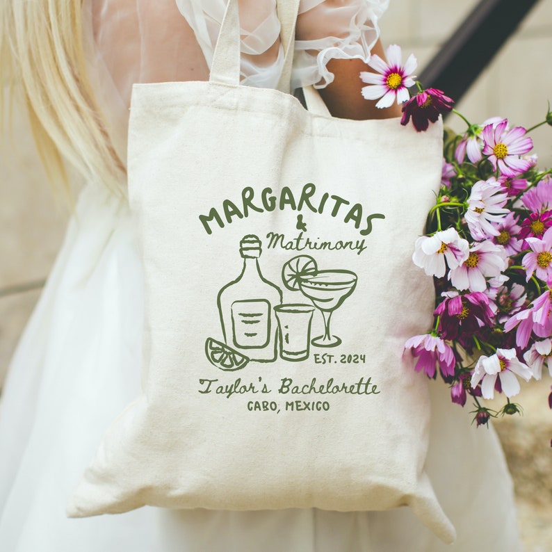 Margs and Matrimony Tote Custom Margaritas and Matrimony Bachelorette ...
