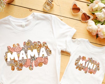 Mama Mini Floral Matching Shirts, Mommy and Me Outfits