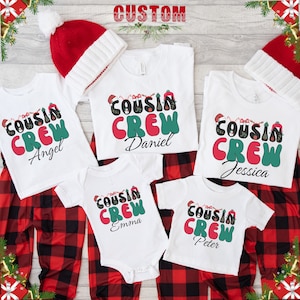 Cousin Crew Weihnachts-Shirt, Benutzerdefiniertes WeihnachtsCousin-Sweatshirt, Cousin Passende T-Shirts mit Namen, Cousin Crew Kleinkind-Shirt, Weihnachts-Shirt