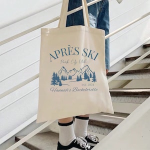 Apres Ski Bachelorette Bags, Apres Ski Social Club Tote, Bride-to-Be Ski Lodge Party Favors, Glamping Bachelorette Gift Bags, Camp Bach Tote