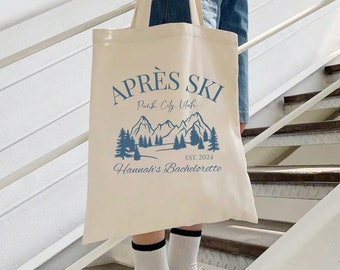 Apres Ski Bachelorette Bags, Apres Ski Social Club Tote, Bride-to-Be Ski Lodge Party Favors, Glamping Bachelorette Gift Bags, Camp Bach Tote