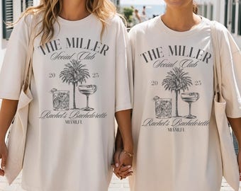 Camisa personalizada para despedida de solteira, clube social, cores confortáveis, produtos de luxo para despedida de solteira, camiseta personalizada para festa de noiva, presentes para madrinhas do The Bach Club