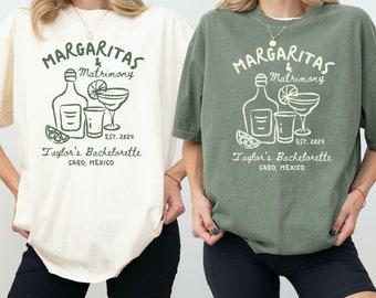 Margaritas and Matrimony Shirt Custom Final Fiesta Bachelorette Shirts Tequila Bachelorette Party Shirt Mexico Bachelorette Bridesmaid Favor