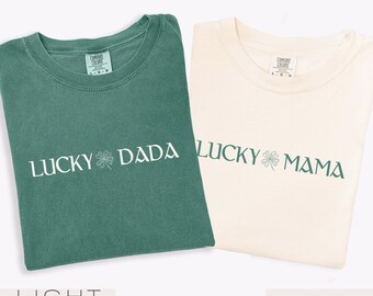 St. Patrick’s Day Family Shirts – Lucky Mama & Lucky Dad Birthday Tees