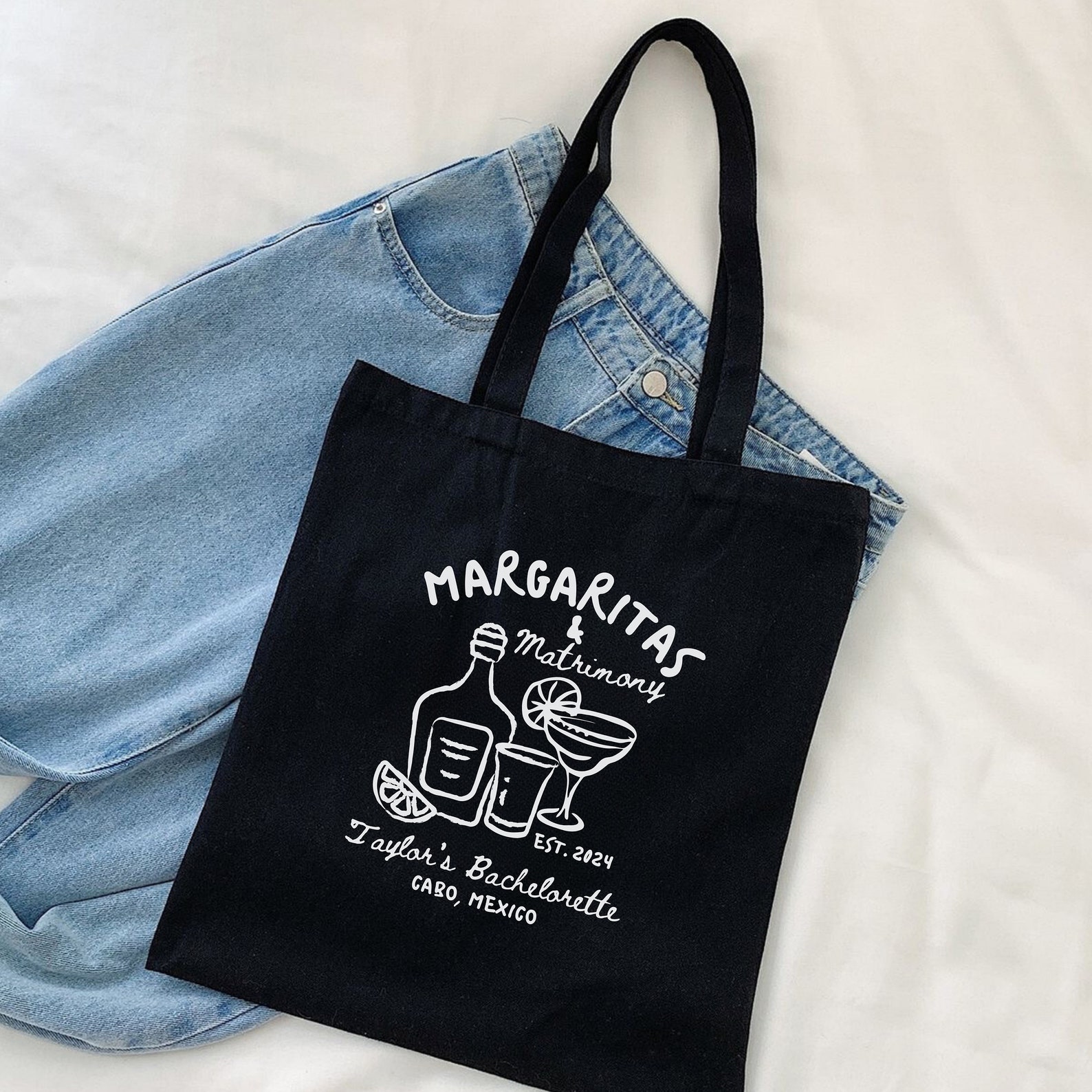 Margs and Matrimony Tote Custom Margaritas and Matrimony Bachelorette ...