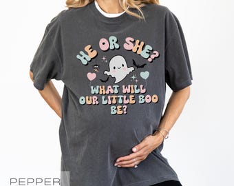 Halloween Gender Reveal Shirt: Spooky Pregnant Tee