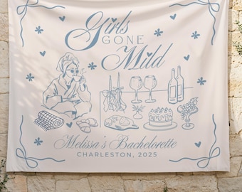 Girls Gone Mild Bachelorette Banner: Personalized PJS Weekend Girls Night Decor
