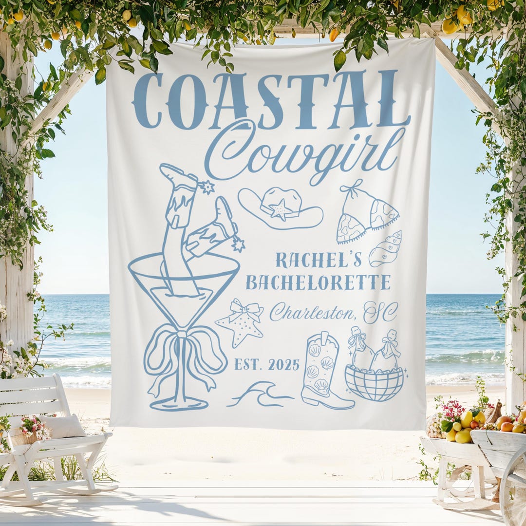 Coastal Cowgirl Bachelorette Party Banner Custom Coastal Bachelorette ...