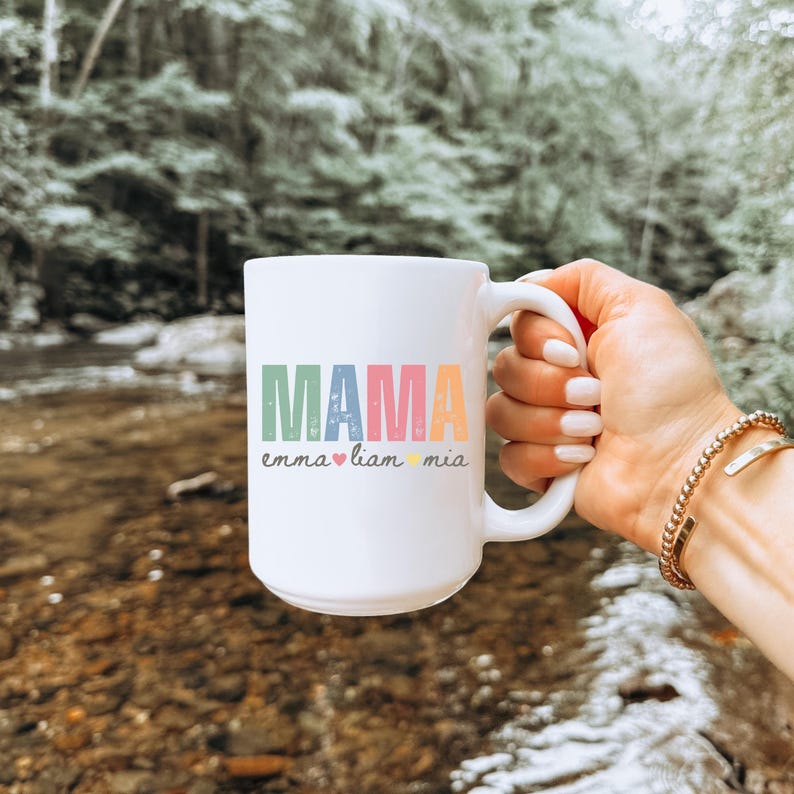 Custom Mama Mug With Kids Names, Personalized Mom Mug with Names, Mother's Day Gift 2025, Mommy Coffee Mug, Custom Mug Gift For Mom Birthday image 6