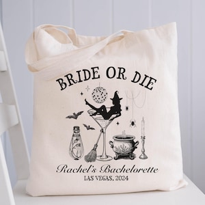 Witch Bachelorette Party Favors Custom Spooky Bachelorette Party Favor Bags Bride or Die Halloween Bridal Shower Gift Bags for Bridesmaids