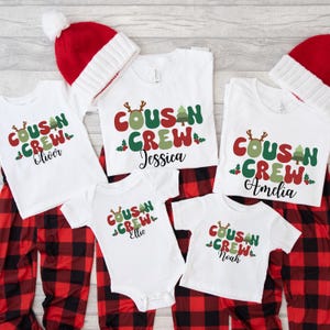 Cousin Passende Weihnachten Shirts Personalisierte Cousin Crew Weihnachten Shirt Kinder Cousin Crew Shirt Benutzerdefinierte Weihnachtsfamilie T-Shirts Weihnachtsgeschenk