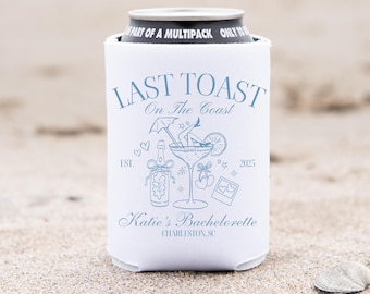 Dernier toast sur la côte glacière personnalisée côtière EVJF pour EVJF, porte-canette de plage, cadeau nuptiale de grand-mère côtière