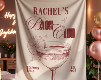 Personalized Bach Club Bachelorette Banner – Cocktail Party Bridal Shower Backdrop