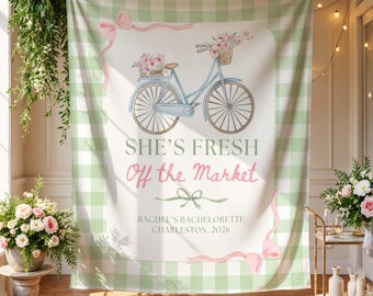 Fresh Off the Market Banner: Custom Farmers Market Theme Bachelorette Party Backdrop